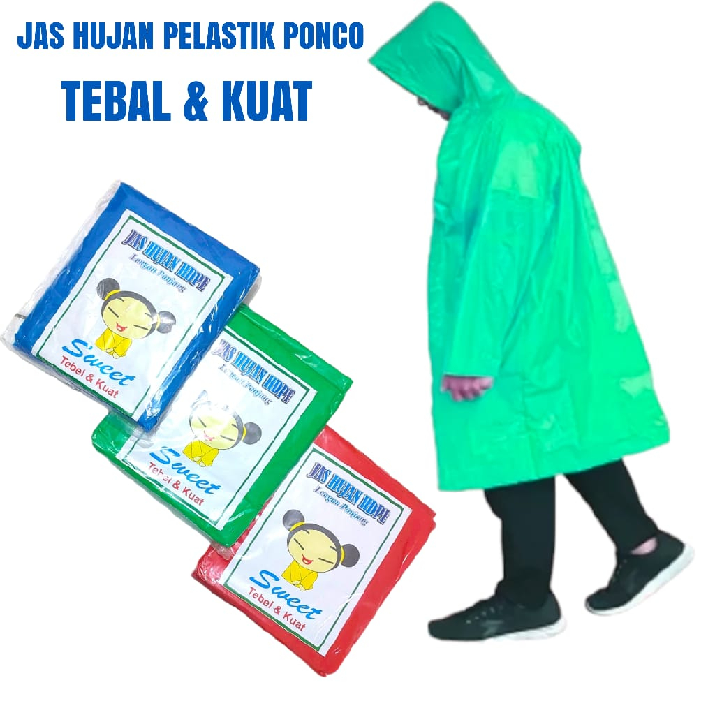 Jual Sweet Jas Hujan Plastik Hdpe Ponco Tebal Dan Kuat Dewasa Shopee