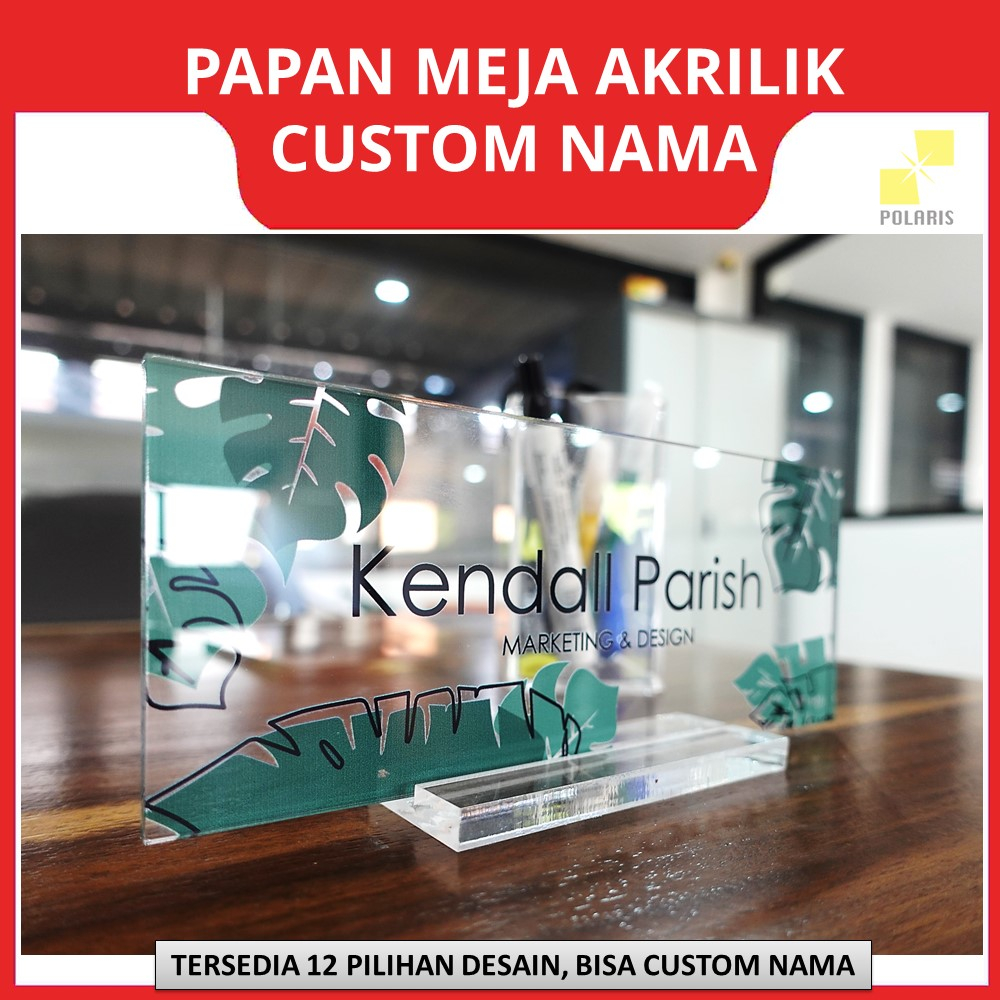 Jual CUSTOM PAPAN NAMA MEJA AKRILIK NAME DESK ACRYLIC 8x20 CM PAPAN