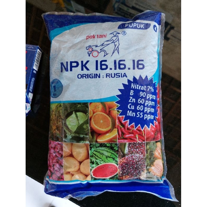 Jual Pupuk NPK 16 16 16 Pak Tani Origin Rusia Kemasan 1kg Shopee