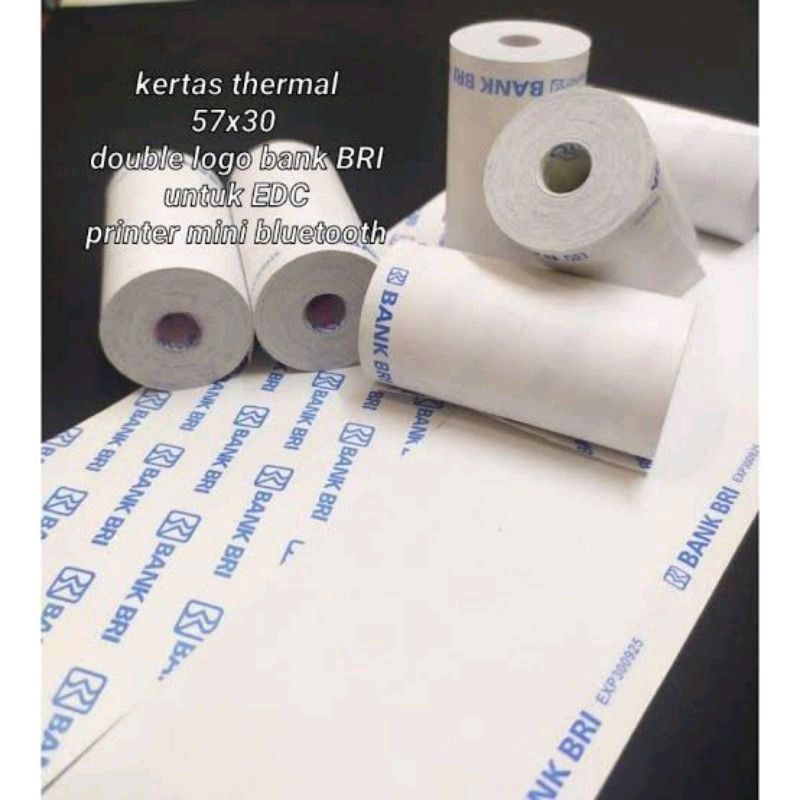 Jual Kertas Struk Kasir Thermal 57x30 LOGO BANK BRI ATAS BAWAH Untuk