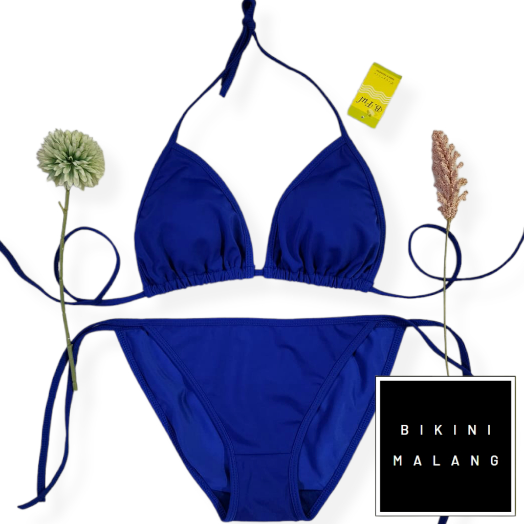 Jual BIKINI PANTAI BF005 TALI SAMPING WARNA BIRU BCA SEKSI Shopee