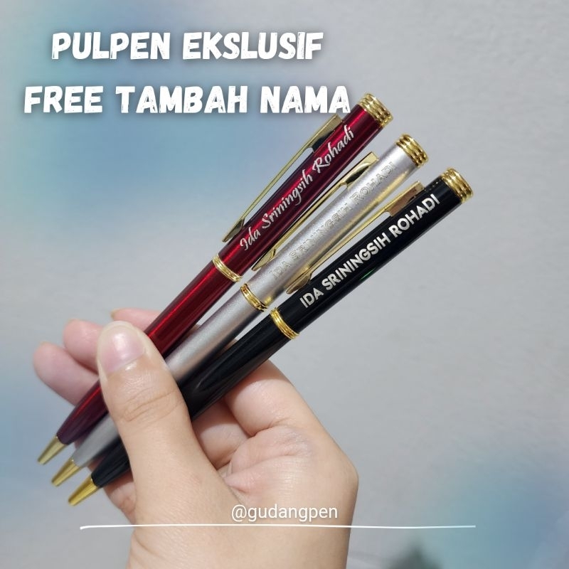 Jual Pulpen Metal Paku Medium Custom Nama Cocok Untuk Hadiah Souvenir