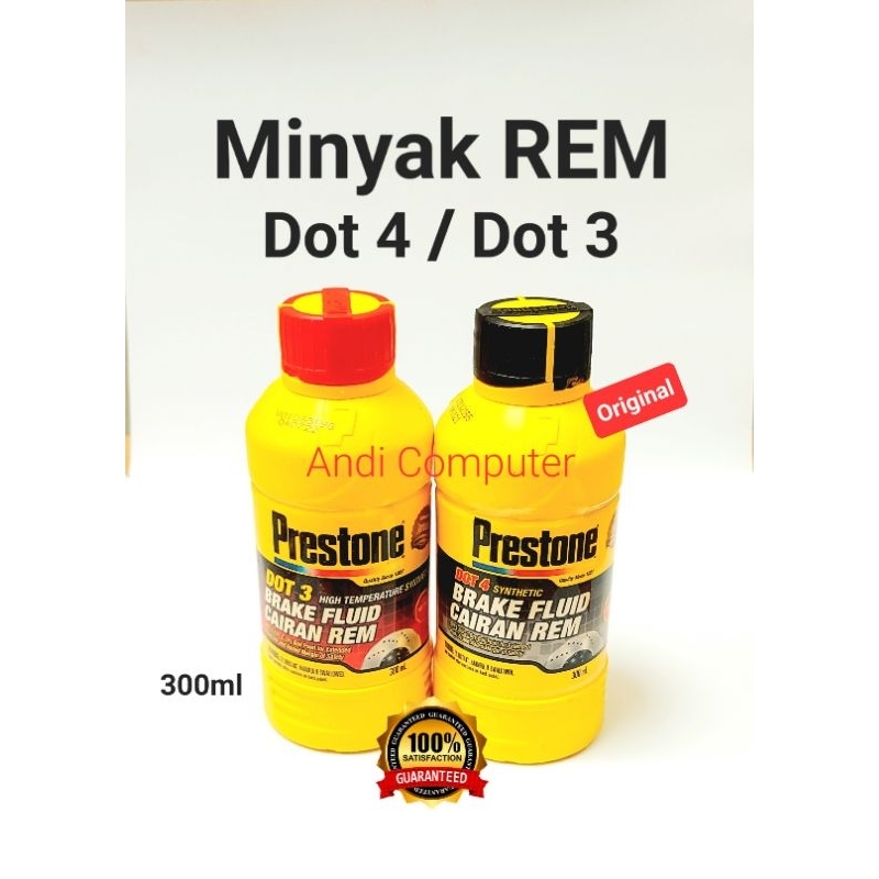 Jual Minyak Cairan Rem Dot 4 Dot 3 Prestone Original 300ml Shopee