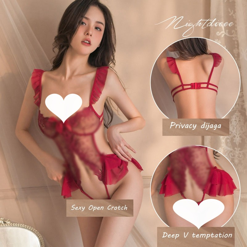 Jual Online Fashion Lingerie Sexy Open Crotch Murah Renda Bordir