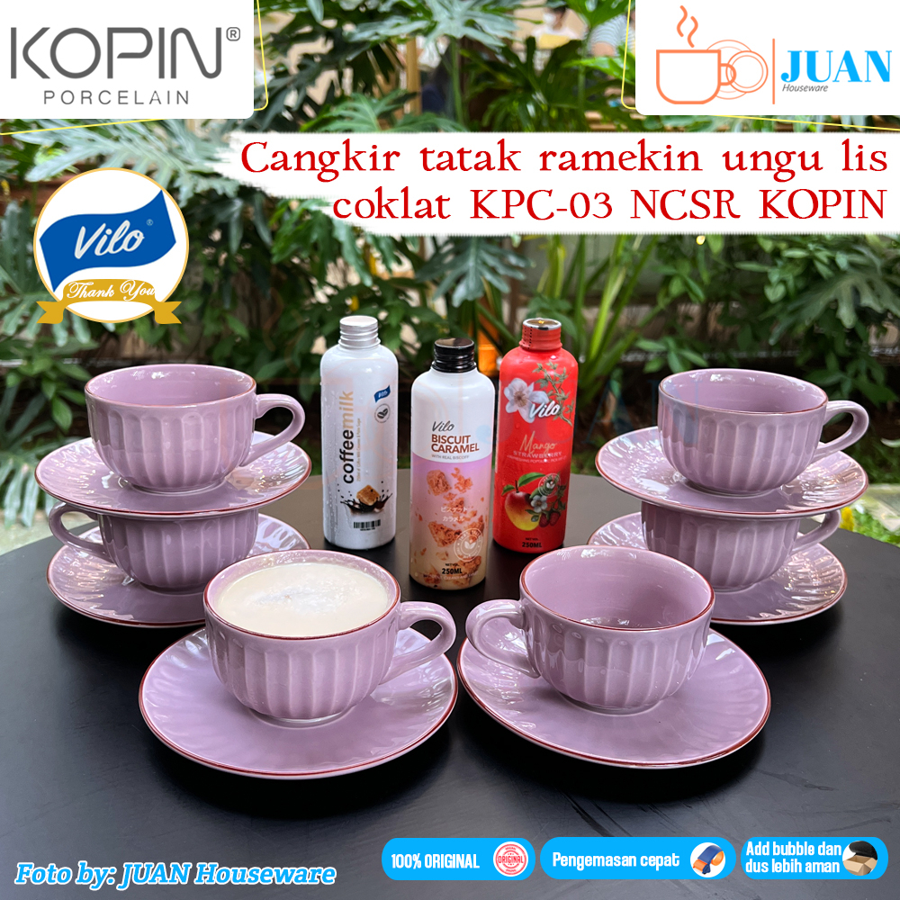 Jual Kopin Cangkir Keramik Set Motif Labu Lis Coklat Abu Abu Pasang