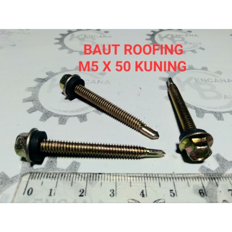 Jual Baut Roofing M5 X 50 Kuning Sekrup Baja Ringan M5 X 50 Kunci 8