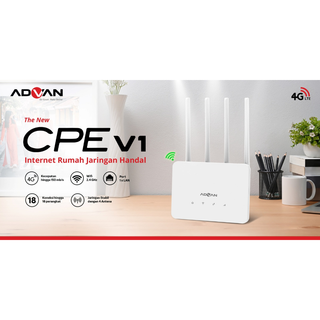 Jual ADVAN CPE START 4G Modem Wifi Router FREE TELKOMSEL ORBIT 150GB