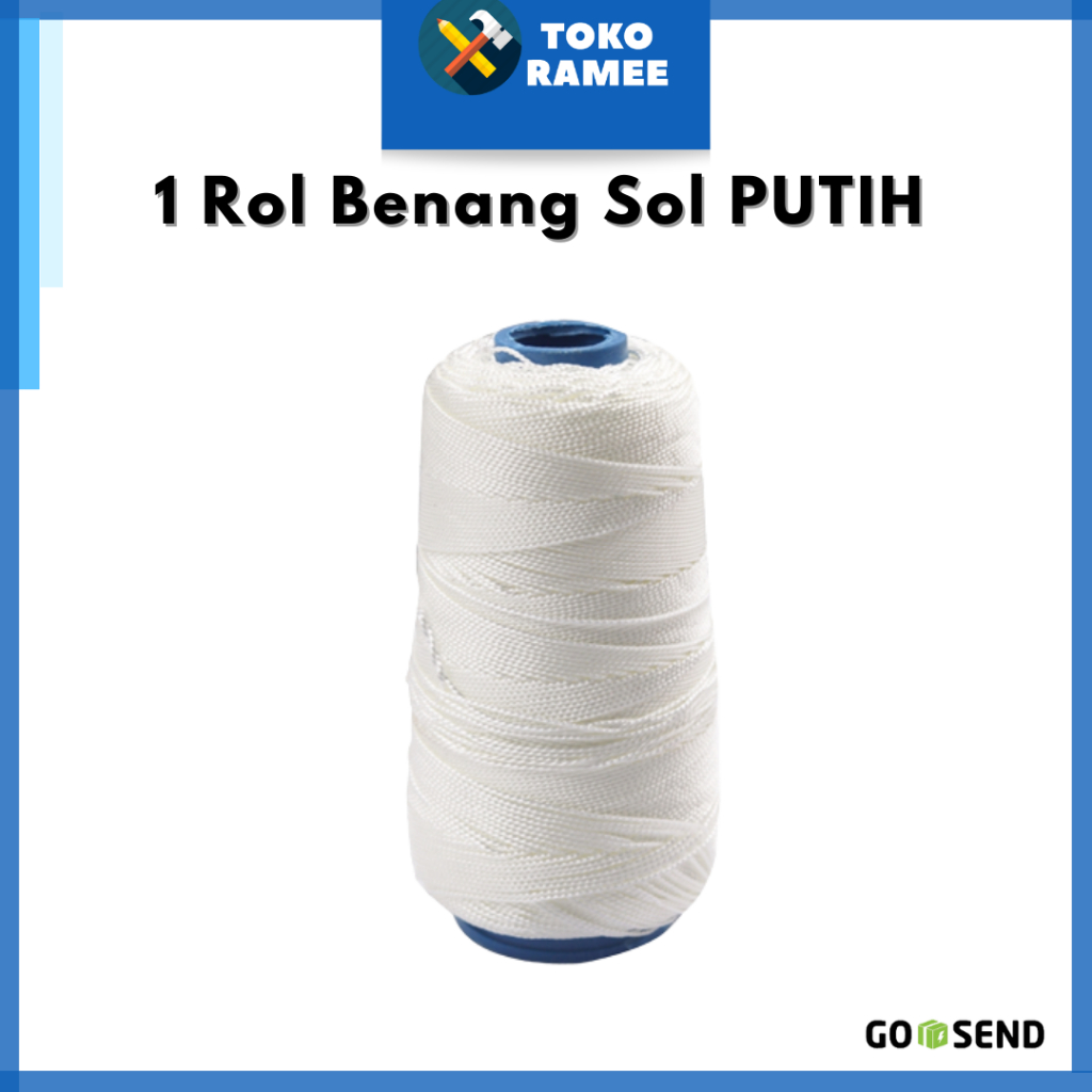 Jual Paket Jarum Sol Benang Jahit Sol Sepatu Nilon Premium Putih