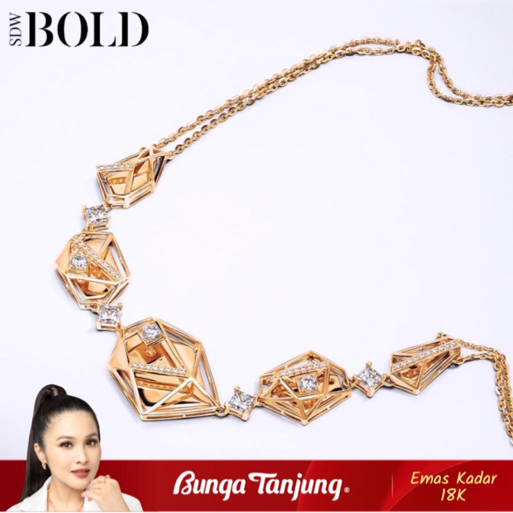 Jual Kalung Bold Layer Sandra Dewi Emas K Bunga Tanjung Gold