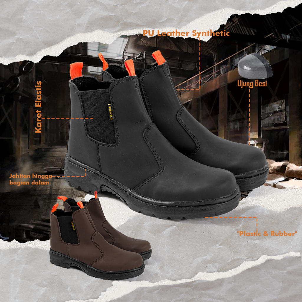 Jual Sepatu Safety Boots Pria Safety Shoes Cowok Touring Tracking Ujung