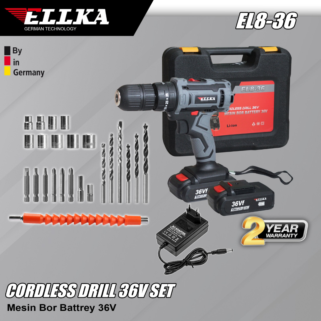 Jual Ellka Bor Beton Bor Baterai Volt Bor Cas Cordless V Baterai