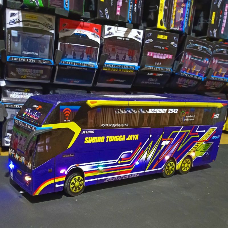 Jual Mainan Miniatur Bus Telolet Basuri Batrai Cas Full Lampu Jumbo