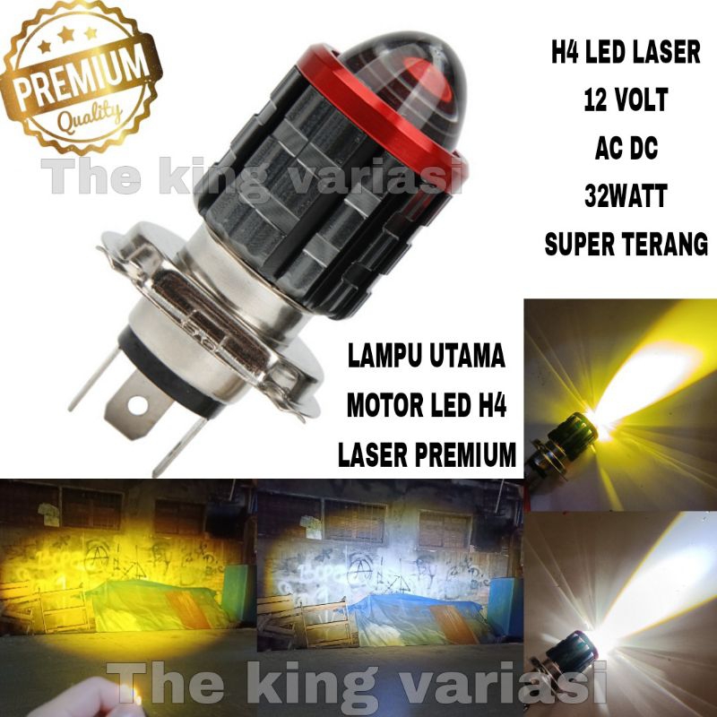 Jual LAMPU LED MOTOR H4 LAMPU UTAMA MOTOR LED H4 DC SUPER TERANG LASER