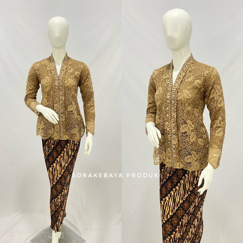 Jual Kebaya Modern Kartini Pendek Brokat Wisuda Kebaya Payet Shopee