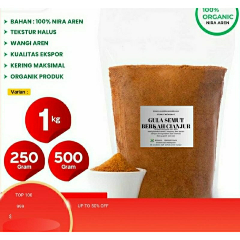 Jual Gula Semut Aren Asli 500 GRAM Shopee Indonesia