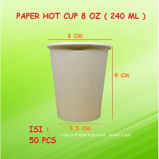 Jual Paper Hot Cup Gelas Kertas Oz Ml Polos Isi Pcs Dus