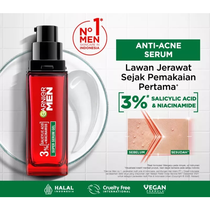 Jual Garnier Men Acno Fight Super Serum Gel Serum Wajah Pria Dengan