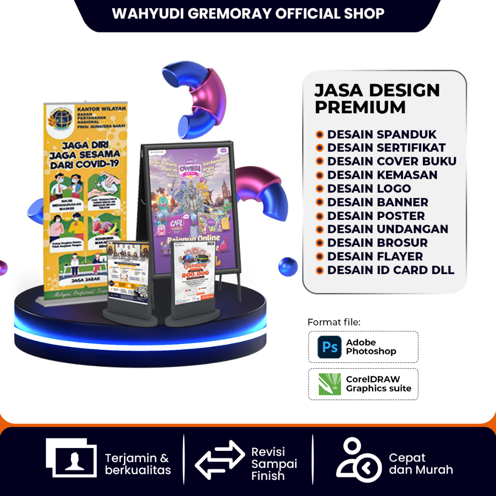 Jual Jasa Design Spanduk Banner Cover Buku Sertifikat Kemasan