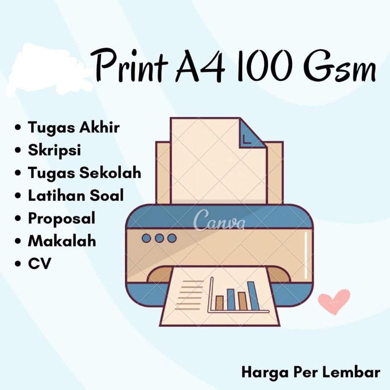 Jual PRINT HVS A4 100 GSM DOKUMEN SKRIPSI MAKALAH PROPOSAL TUGAS