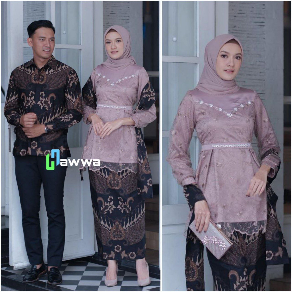 Jual Kebaya Couple Modern Kebaya Wisuda Set Tunik Lamaran Tunangan Batik Baju Couple Kondangan