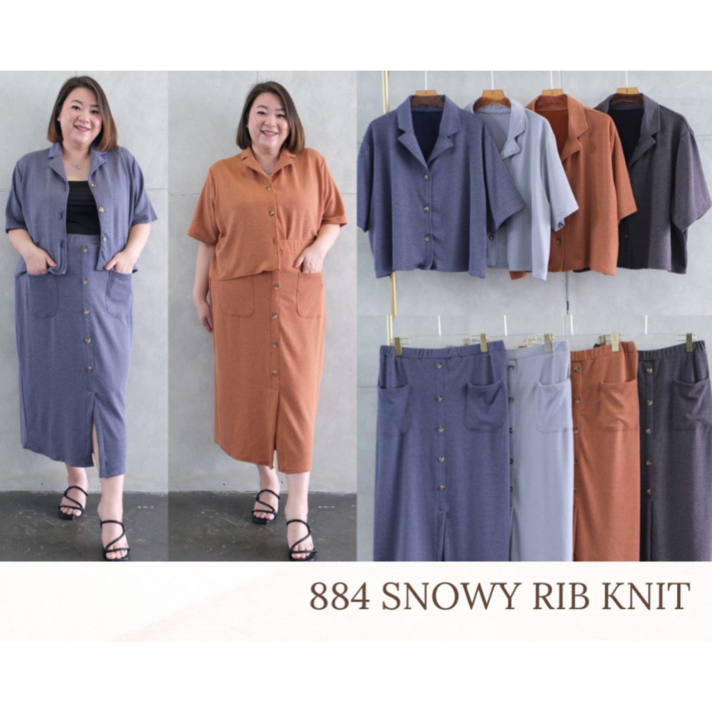 Jual JUMBO 884 LIMIA SETELAN TOP SKIRT BIGSIZE MATERIAL SNOWY RIB