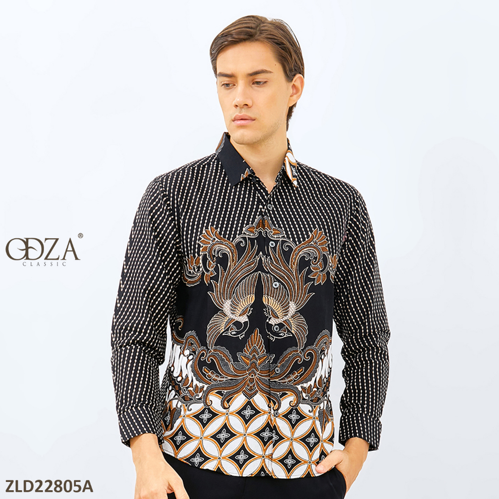 Jual Odza Kemeja Batik Lengan Panjang Pria Modern Casual Motif Besar