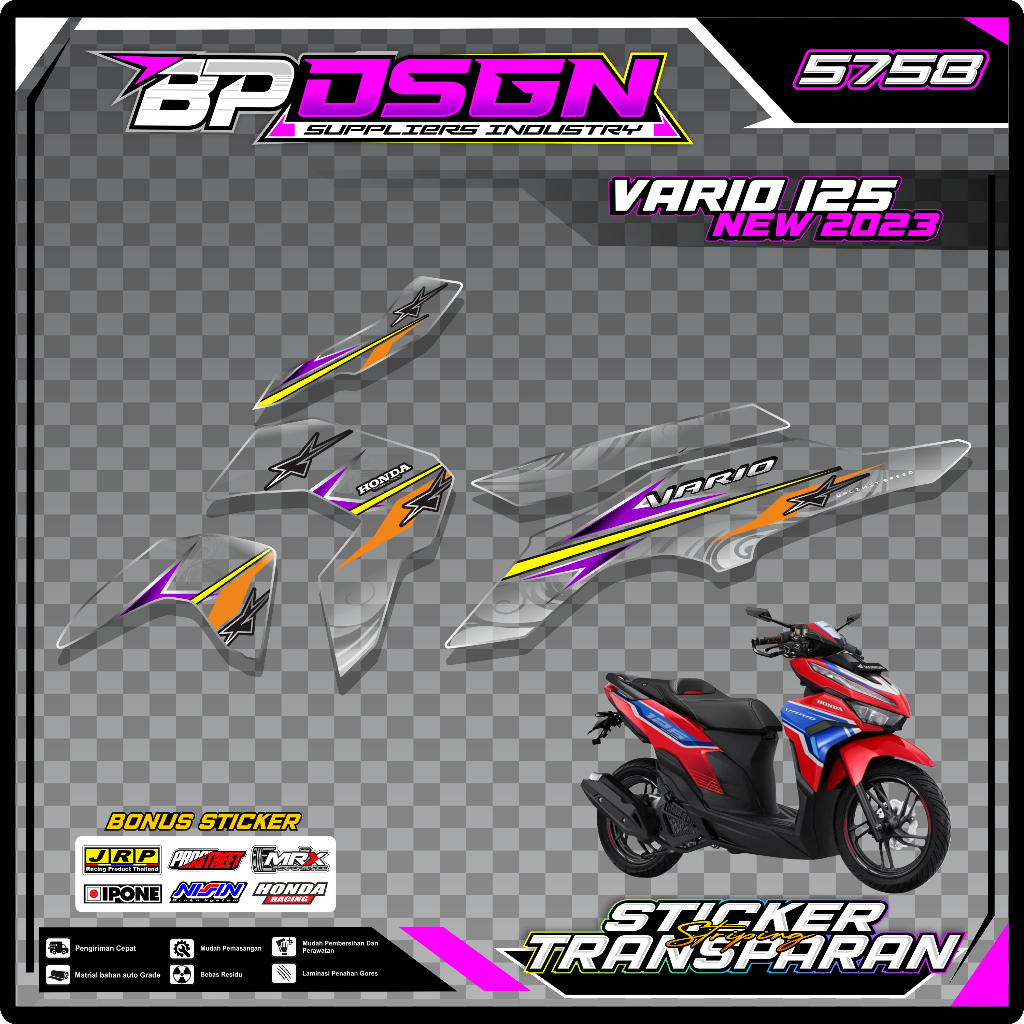 Jual STIKER STRIPING TRANSPARAN VARIO 125 NEW 2023 STRIPING VARIO 125