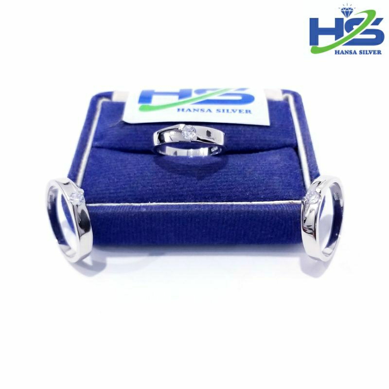 Jual Cincin Perak Asli Silver Lapis Emas Putih Model Couple