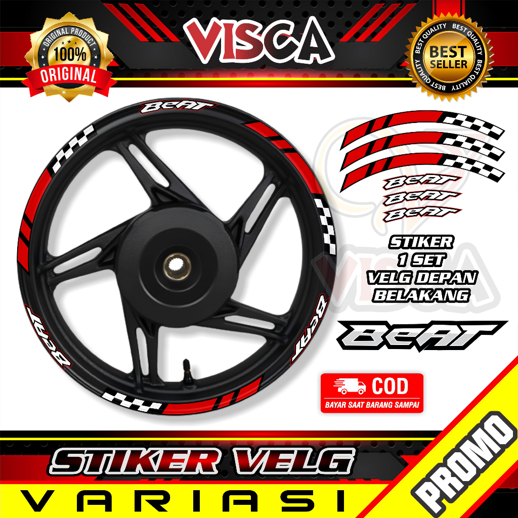 Jual Stiker Velg List Velg Motor Stiker Velg BEAT Motif RACING FLAG