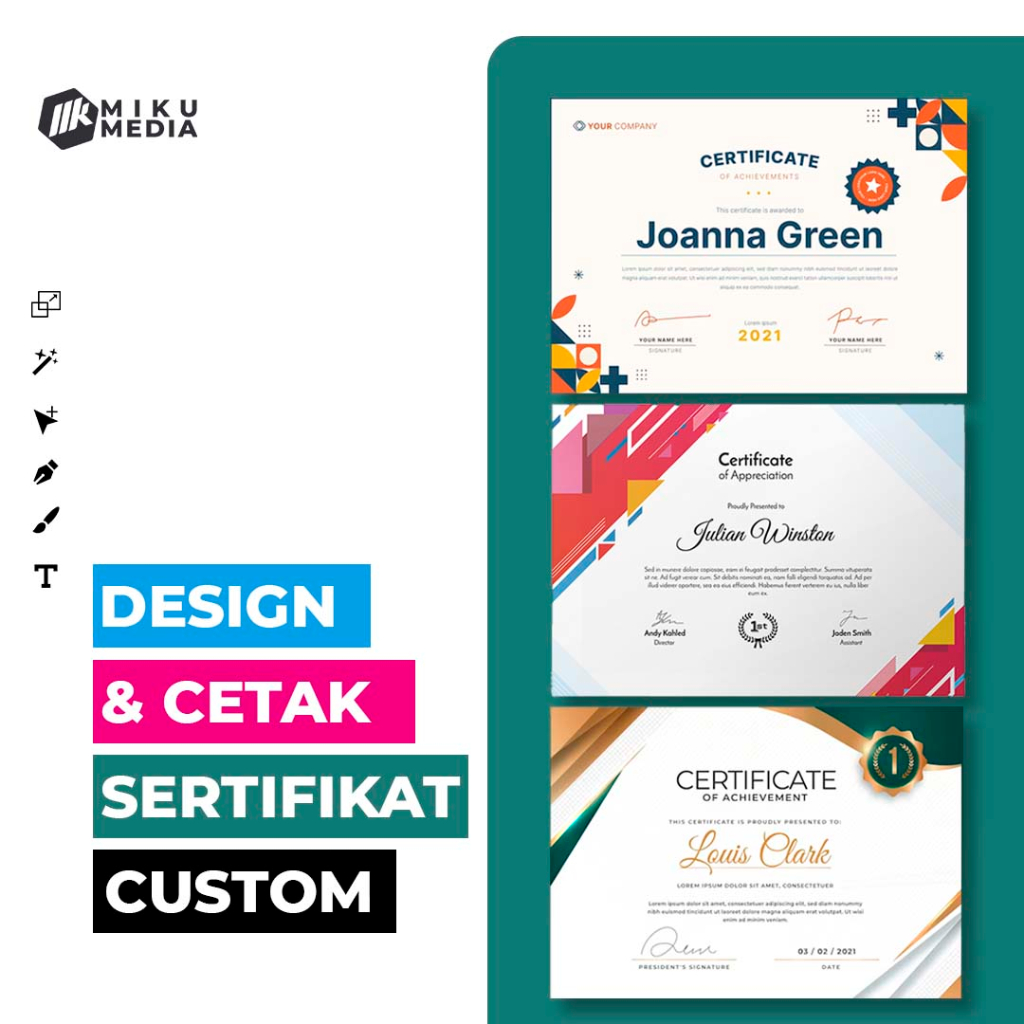 Jual JASA FREE DESIGN CETAK SERTIFIKAT PIAGAM CUSTOM MURAH Shopee