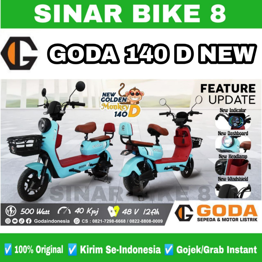 Jual Sepeda Motor Listrik GODA 140D GOLDEN MONKEY 500 Watt Electric E