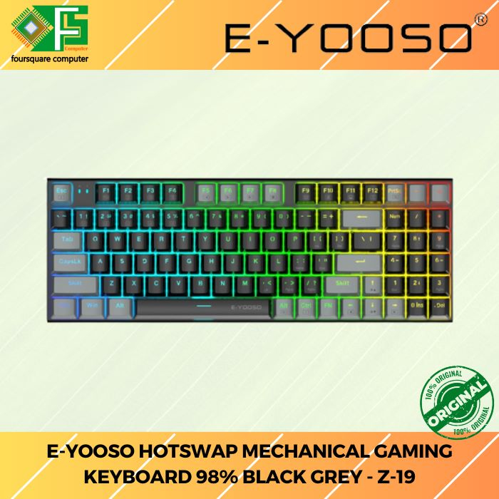 Jual E YOOSO HOTSWAP MECHANICAL GAMING KEYBOARD 98 BLACK GREY Z 19