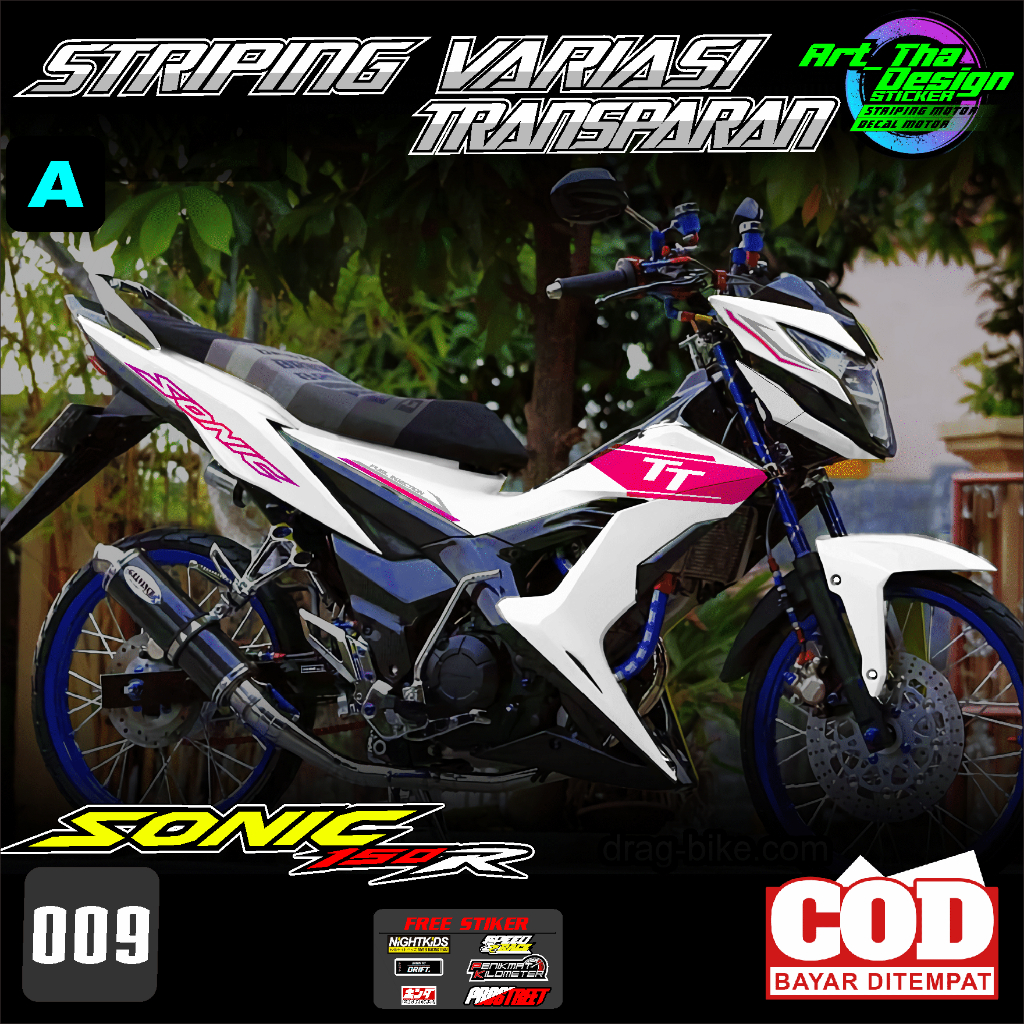 Jual Sticker Striping Transparan SONIC 150R 009 Stiker Striping Variasi