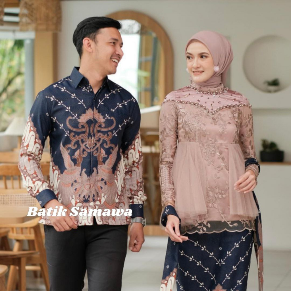 Jual Kebaya Wisuda Couple Modern Kebaya Amera Lamaran Tunangan Batik Baju Couple Kondangan