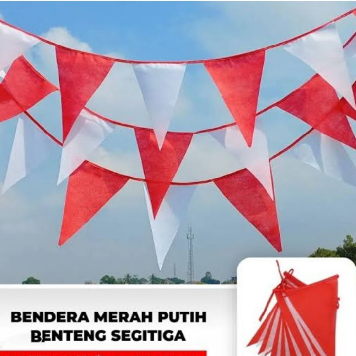 Jual BENDERA SEGITIGA MERAH PUTIH RENTENG Shopee Indonesia