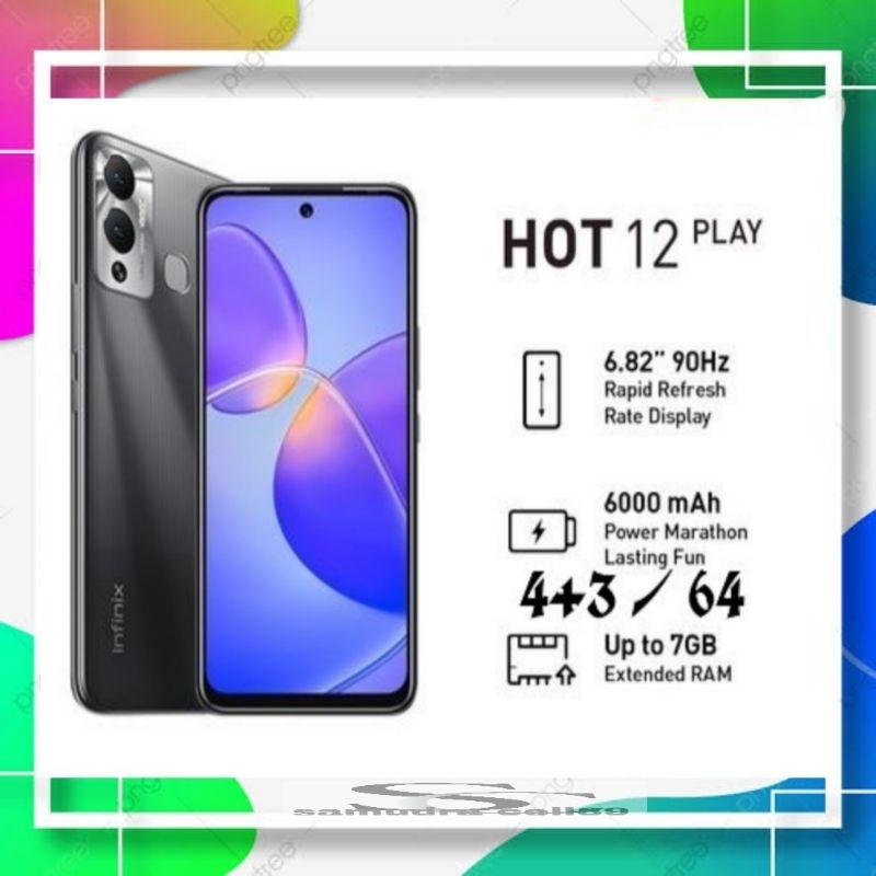 Jual INFINIX HOT 12 PLAY NFC 4 3 64GB GARANSI RESMI Shopee Indonesia
