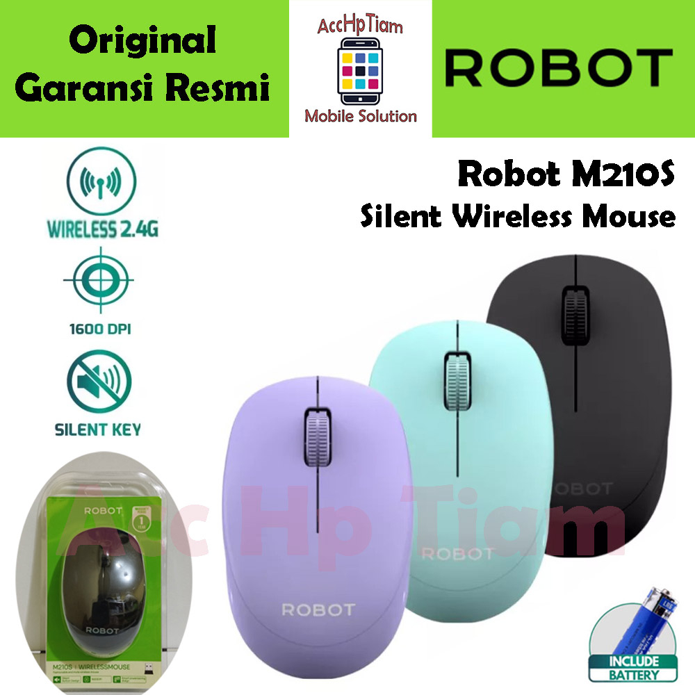 Jual Mouse Robot M210S Wireless 2 4G Gratis Batu Siap Pakai 1600DPI