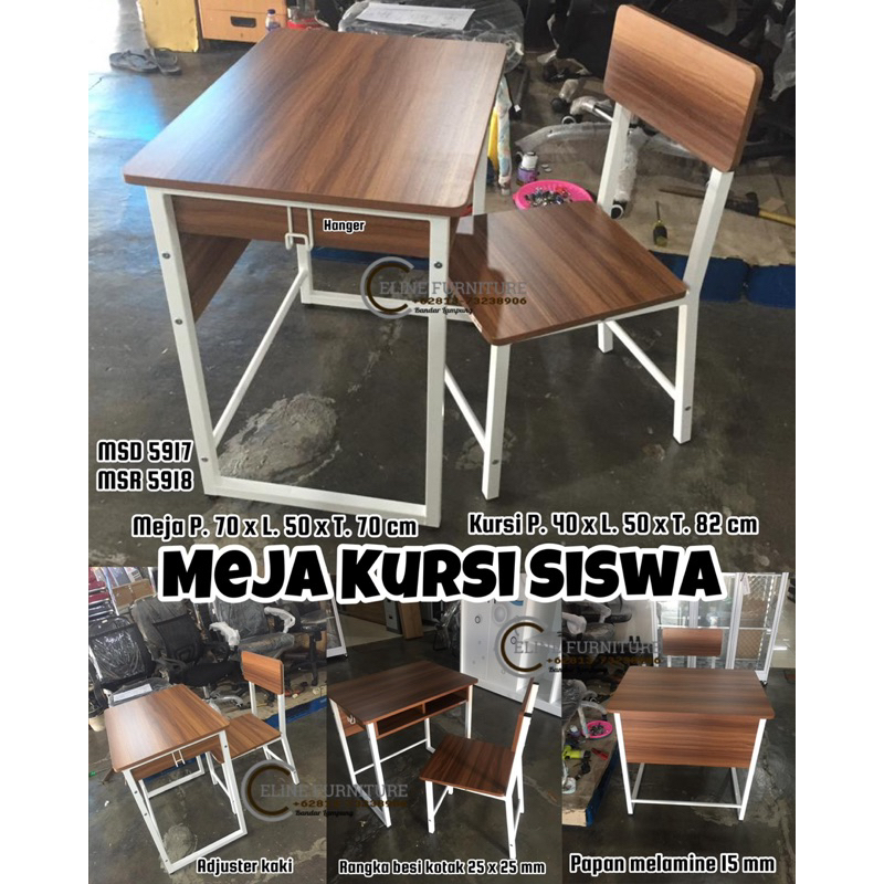 Jual Meja Kursi Belajar Siswa Rangka Besi Kotak Shopee Indonesia