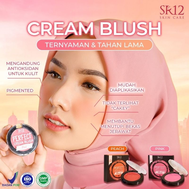 Jual PERFECT CREAM BLUSH SR12 PERONA PIPI SHADE PINK DAN PEACH