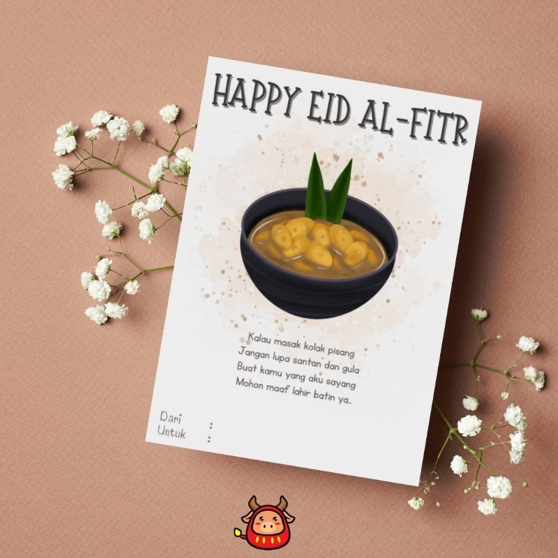 Jual Kartu Ucapan Greeting Card Hari Raya Lebaran Idul Fitri Pantun