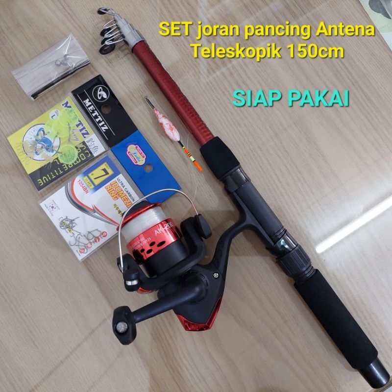 Jual SET Alat Pancing Model ANTENA Teleskopik IMPOR 150cm SIAP PAKAI