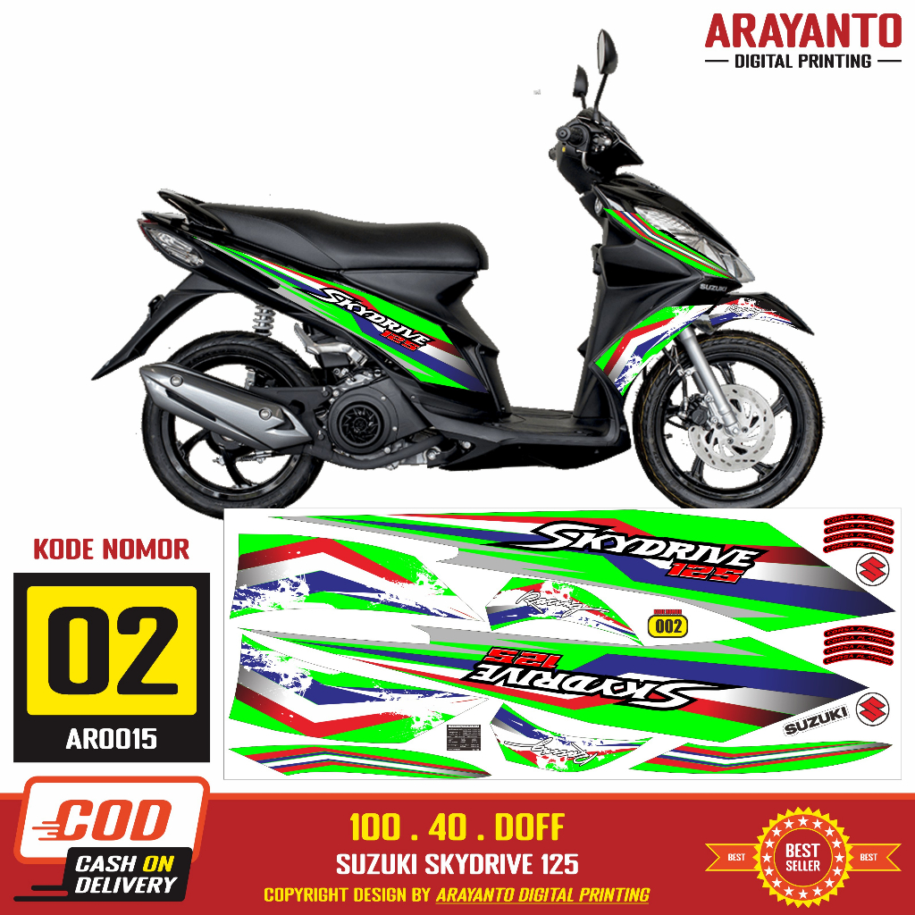 Jual Stiker Striping Suzuki Skydrive 125 Variasi Decal Grafis Thailook