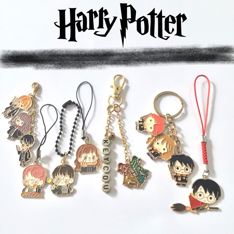 Jual Gantungan Kunci Hp Lambang Hogwarts Ron Hermione Harry Potter