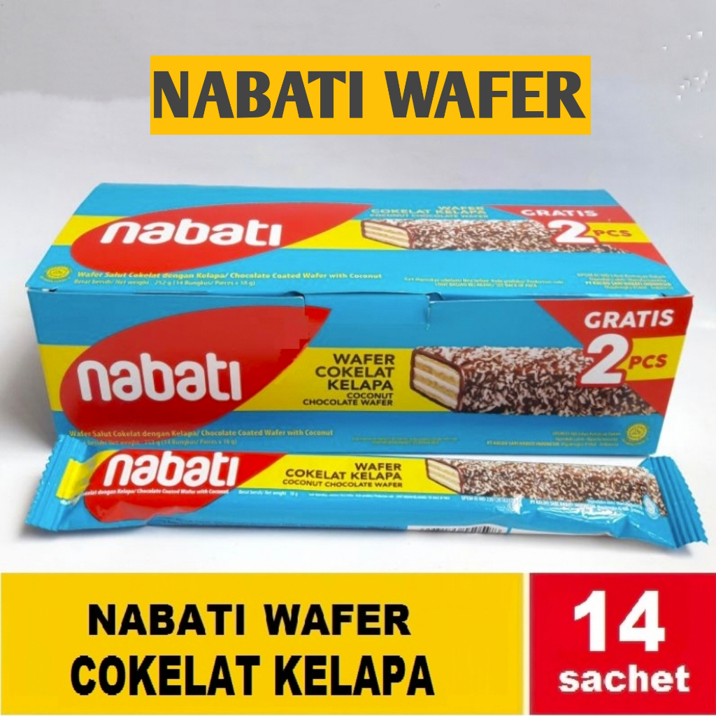 Jual NABATI WAFER COKELAT KELAPA 18 Gr HARGA 1 BOX Shopee Indonesia