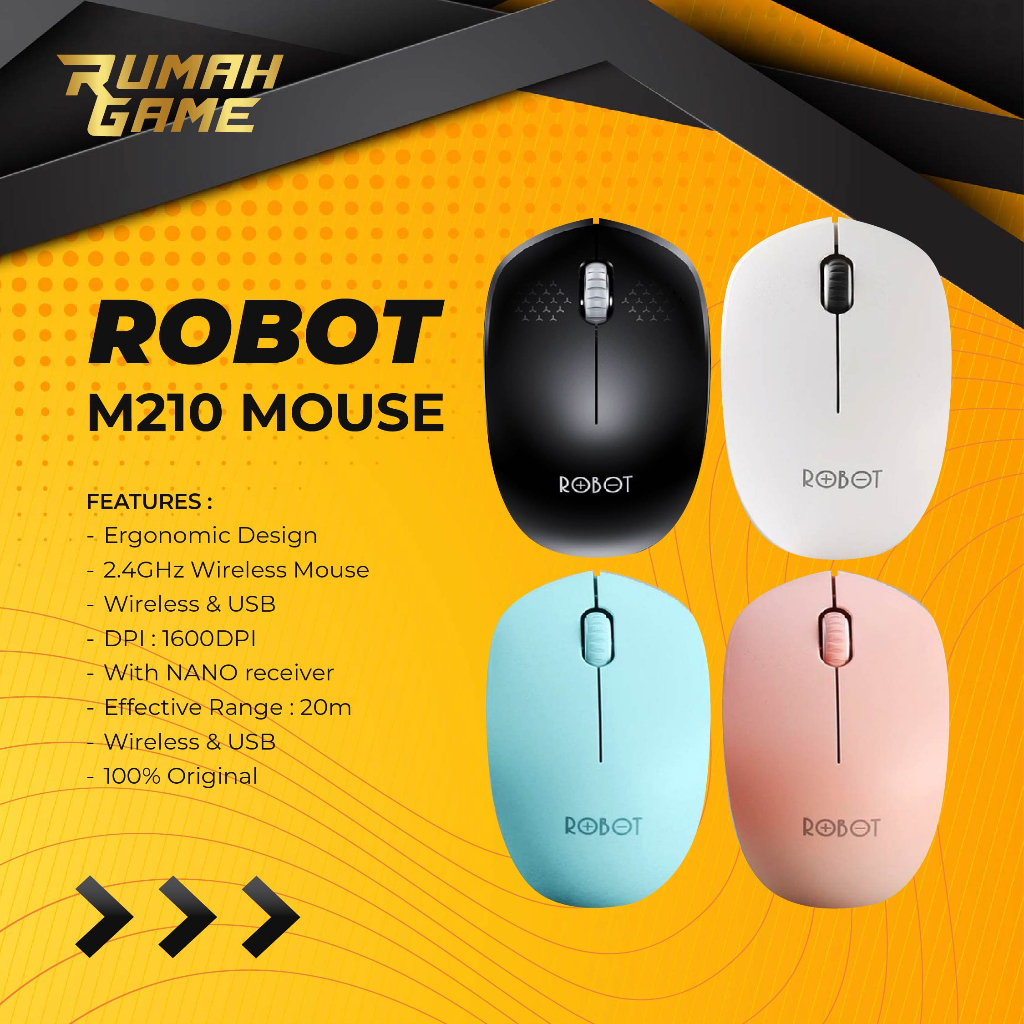 Jual MOUSE WIRELESS ROBOT M210 2 4GHZ ORIGINAL ROBOT Shopee Indonesia