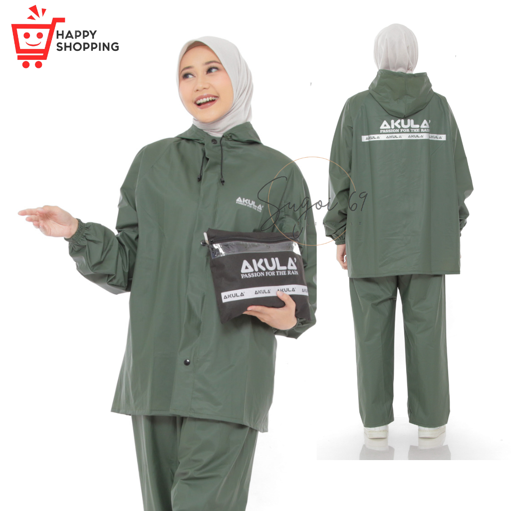 Jual Akula Jas Hujan Raincoat Pria Wanita Setelan Baju Celana Terbaik