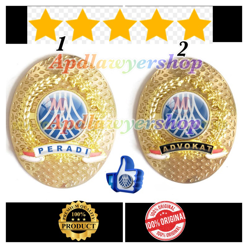 Jual Pin PERADI BARU Advokat Pin Padi Kapas Tumpuk Oval Logo PERADI