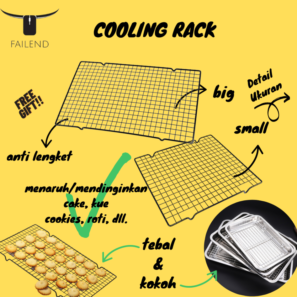 Jual Cooling Rack Single Rak Untuk Pendingin Tatakan Kue Cake Cookies