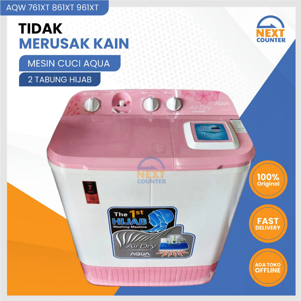 Jual AQUA MESIN CUCI 2 TABUNG 7 KG TWIN TUB QW 761XT QW 761XT QW 861XT