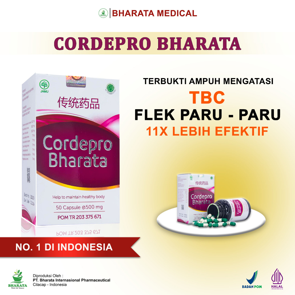 Jual Cordepro Bharata Obat Penyakit Paru Paru Tbc Batuk Berdarah